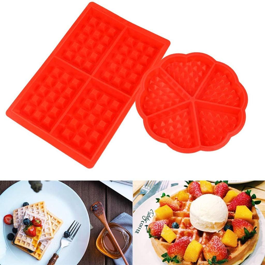 Cake Moulds, Waffles Silicone Mould Pan Cake Baking Baked Muffin Cake Chocolate Mold Tray 2pc