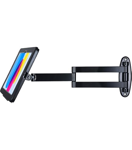 Support Mural Antivol Pour IPad 10.2 (7e/8e/9e Gen) – WeSTRUGGLE Bras Pivotant Avec Verrouillage Et Clé (argenté)