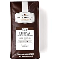 Fresh Roasted Coffee, Dark Ethiopian Yirgacheffe Kochere, Dark Roast, Kosher, Whole Bean, 32 Ounce