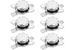 BNAFES KSD301 Thermostat 60°C 10A Normally Closed N.C Snap Disc Limit Control Switch Microwave Thermostat Thermal Switch 6pcs