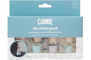 CE Craft Hanging Car Air Freshener – Fragrance Oil Diffuser with Essential Oils – Long-Lasting Aromatherapy Scents for Automobiles – 4 Pack, Clean