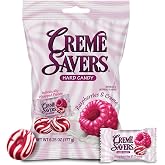 Creme Savers | Raspberries &amp; Creme Candy Hard Candy | 6.25 oz Bag | The classic taste of sweet raspberry swirled in rich cream. A traditional treat brought to you by Iconic Candy