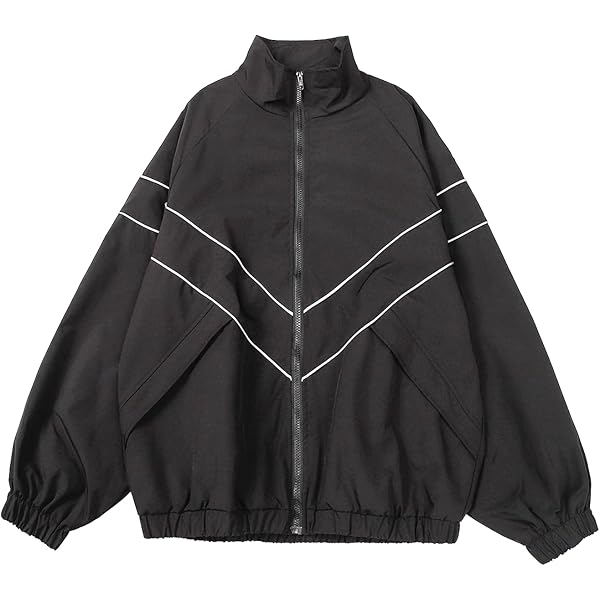 【HYPE】90s vintage zip jacket ブルゾン y2k LZLRUN Y2k Vintage Zip Up Reflective Jacket for Men and