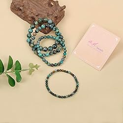 AD Beads Handmade Gemstone Stretch Elastic Bracelet