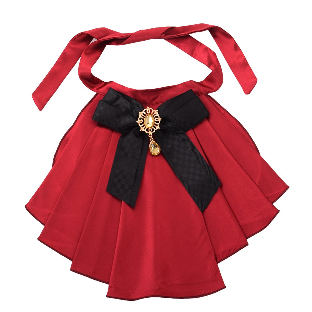 BLESSUME Women Victorian Chiffon Jabot Neck Collar 1 piece (Burgundy & Black) — image 1