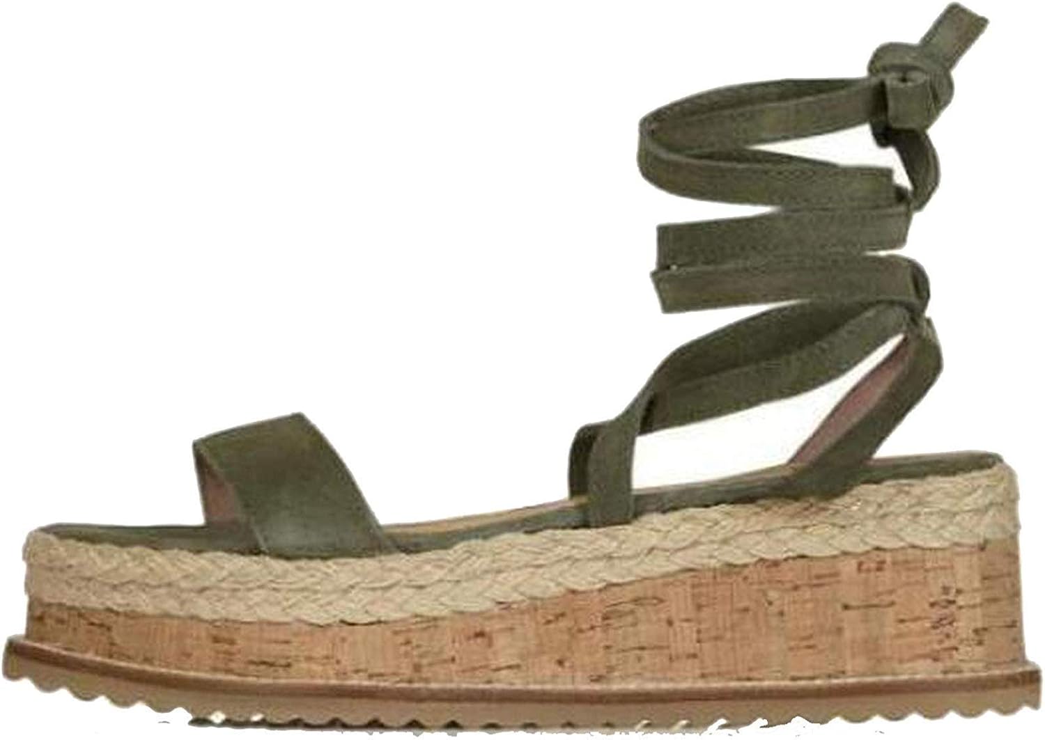 Amazon.com | White Wedge Women Open Toe Lace up Women Platform Sandals, 10, Green | Platforms 
