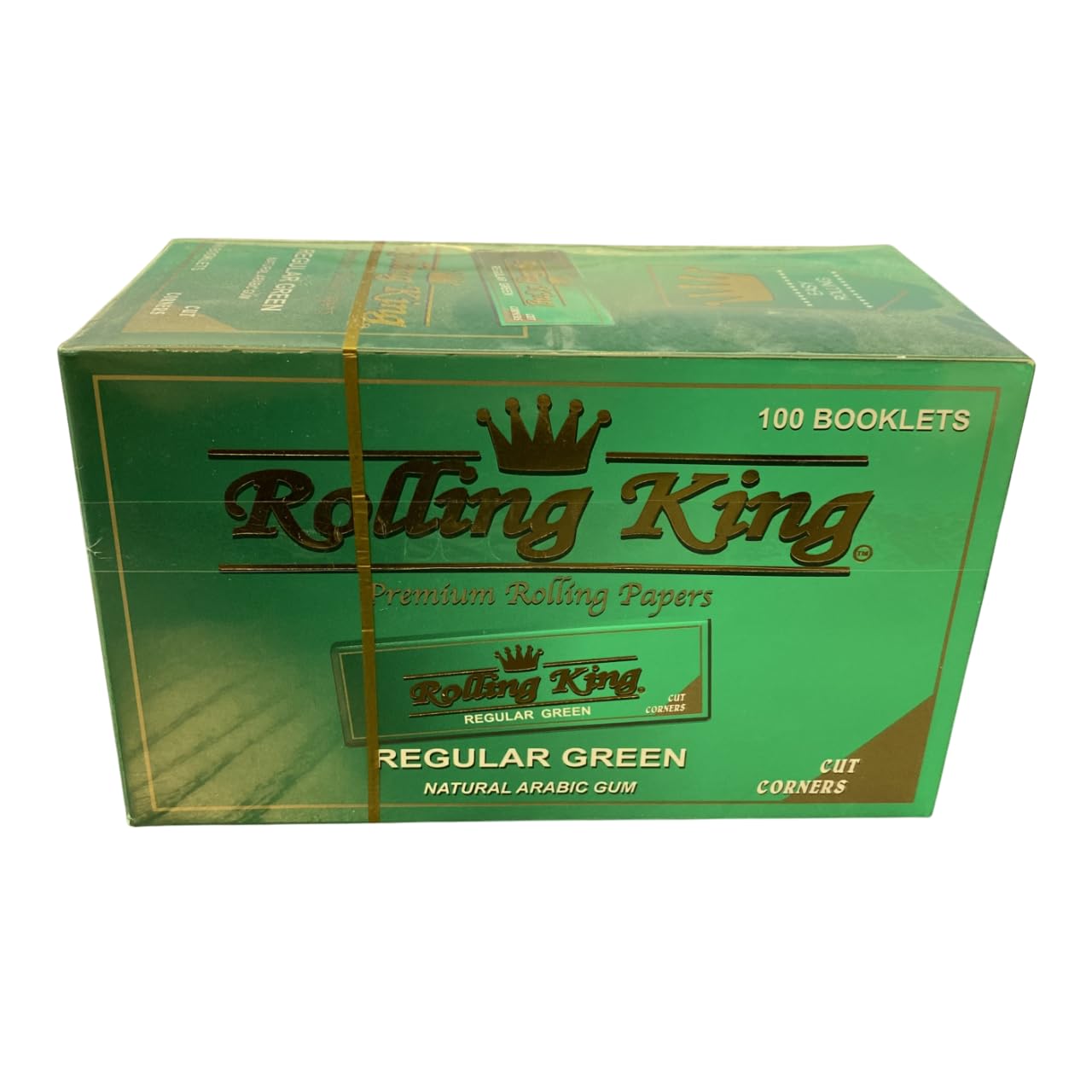 Rolling King Regular Green Cut Corners Rolling Papers - Box of 100 booklets
