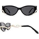 Appassal Retro Y2K Snake Sunglasses for Women Chic Cat Eye 90s Sunnies Narrow Trendy Sun Glasses AP3667
