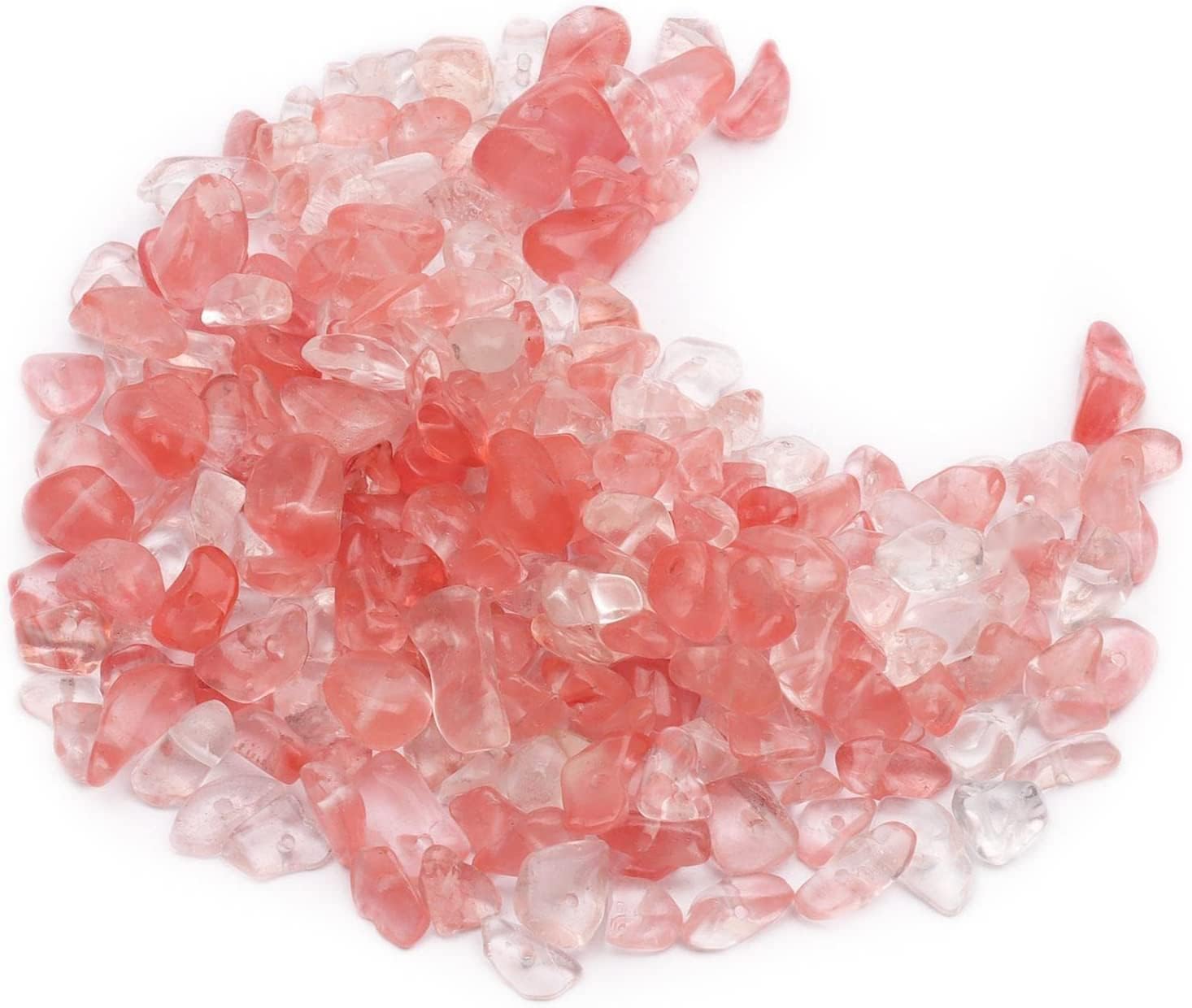 500Pcs White Jade Crystals Chips, 5-8mm Gemstone Beads, Irregular Natural Crystal Beads for Jewellery Making, Drilled Tumbled Chips for Bracelet Making — image 1