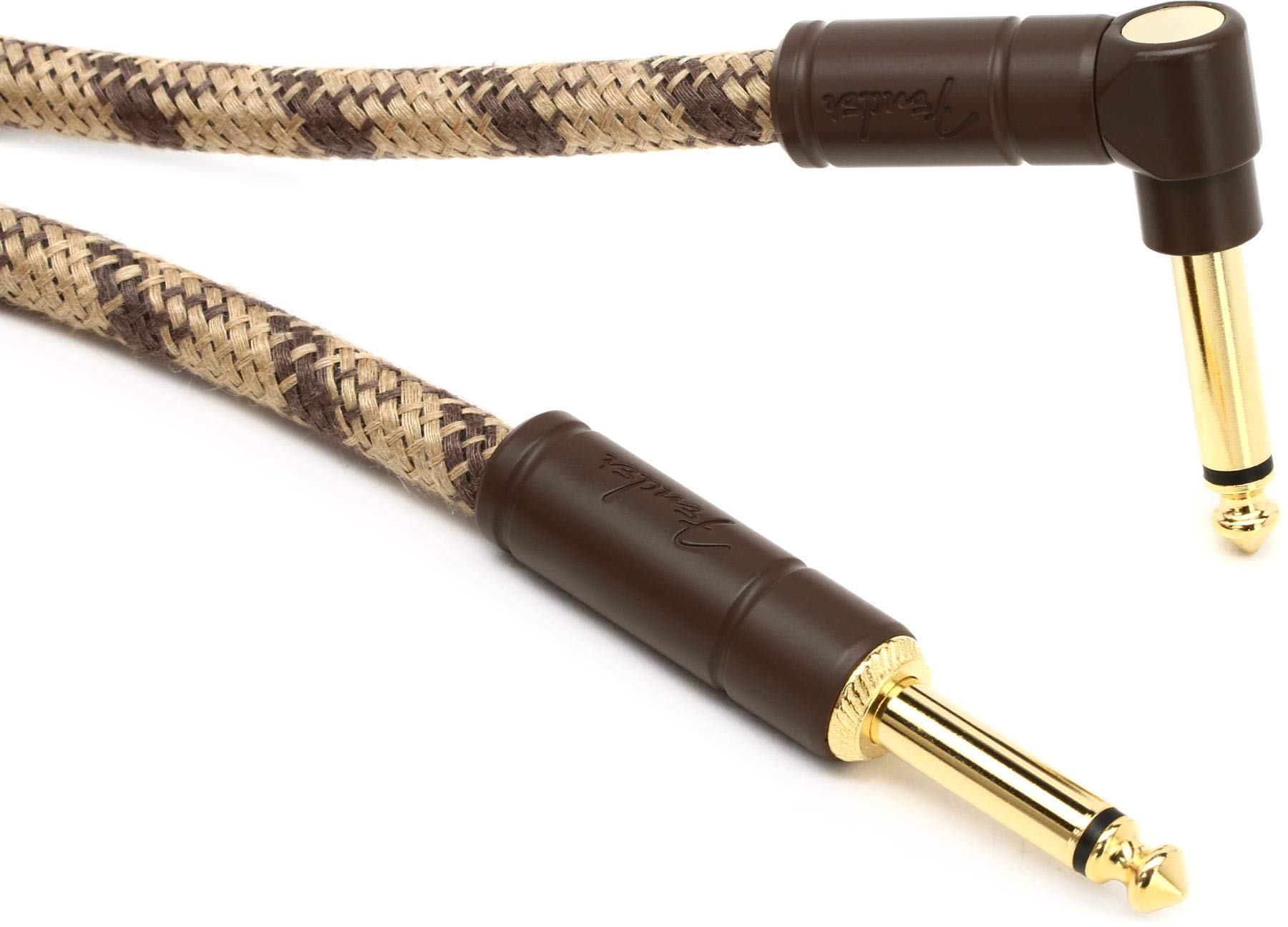 Fender® Festival - Hemp Instrument Cable - 10 ft (3m) - STR/ANG - Brown