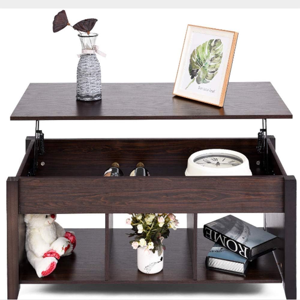 SISHUINIANHUA Lift Top Coffee Table with Hidden Compartment Storage Shelf Modern Wood Living Room Furniture