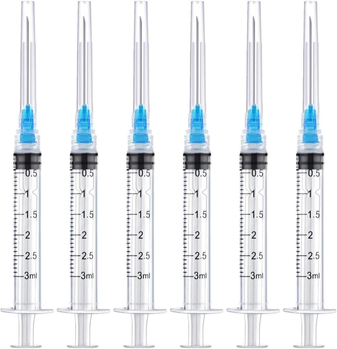 Photo 1 of 100 Pack 3ml/cc Disposable Luer Lock Lab Syringes with 23Ga 1.5 Inch Needle , Individually Sealed Packed
