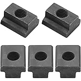 Cionyce M10 T-Slot Nut, Black Oxide Finish, 5 PCS, 3/8 Threads | Table Slot, T Slot Rail