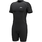 Hevto Men Wetsuit Shorty 2mm Neoprene Short Wet Suit for Surfing Diving Swimming Snorkeling Paddle Boarding