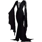 LUYANA Women's Halloween Costume Long Dress Gothic Witch Party Maxi Dress