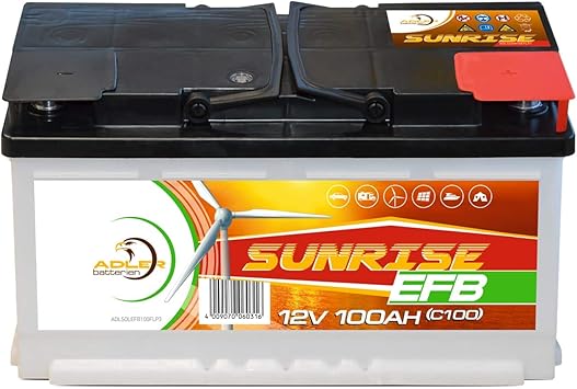 Solarbatterie 12v 100ah Adler Batterie Wohnmobil Boot Camping Ersetzt 80ah 90ah Amazon De Auto