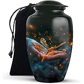 KARYLIZ Dragonfly Urns for Human Ashes Adult Male Father - Gold Dragonfly Memorial Urn for Human - Adult Cremation Urn - Large Decorative Urns for Ashes for Mom & Dad 10 Inch