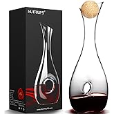 NUTRIUPS Wine Decanter with Stopper, Hand Blown Wine Carafe, Pierced Decorative Snail Decanter with Brush