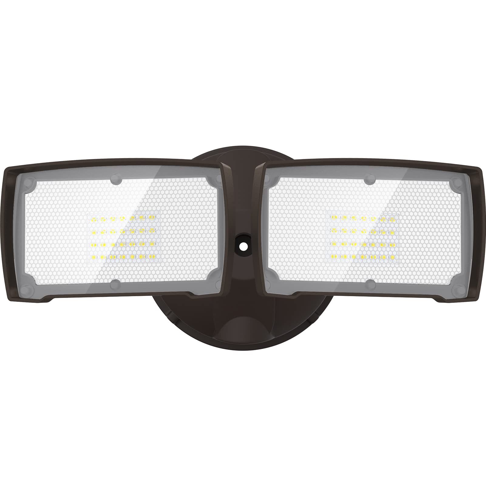 Photo 1 of LEPOWER 3000LM LED Flood Light Outdoor, Switch Controlled LED Security Light, 28W Exterior Lights with 2 Adjustable Heads, 5500K, IP65 Waterproof for Garage, Yard, Patio Brown