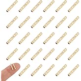 UNICRAFTALE About 100Pcs Real 18K Gold Plated Tube Beads Metal Column Filigree Textured Beads 10mm Long Carved Noodle Tube Bead 1.5mm Diameter Straight Spacer Bead for Bracelet DIY Jewelry Making