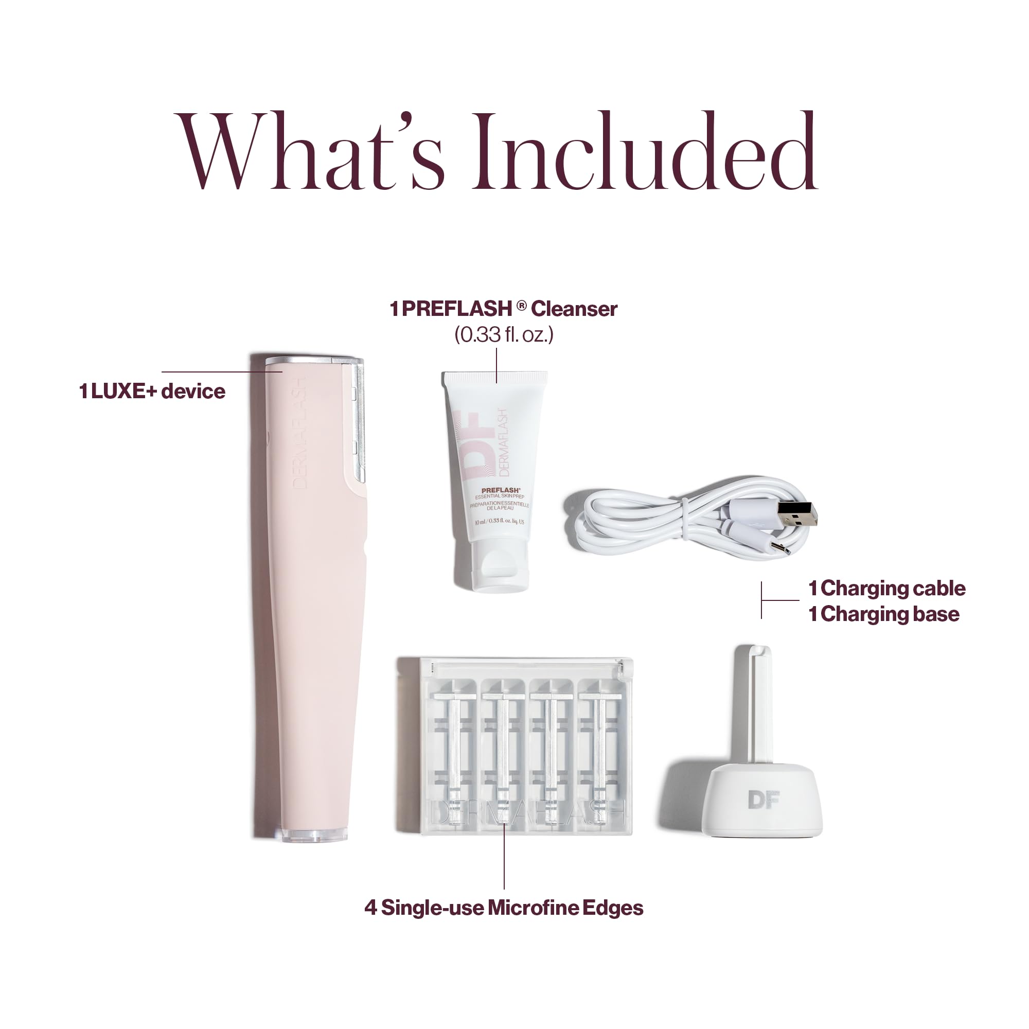 DERMAFLASH LUXE+ Sonic Dermaplaning Tool for Face Peach Fuzz Removal, Anti-Aging and Exfoliation