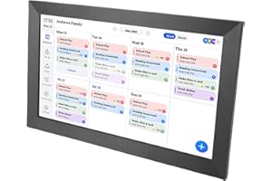 Yechiry Smart Digital Calendar, 15.6 Inch LCD Touch Screen Display, WiFi Sync Family Planner with Photo Frame, Chore Charts &