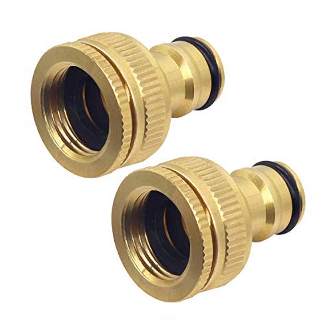 Hydrogarden Brass Garden Hose Tap Connector 1/2 Inch 20mm to 3/4 Inch 25mm Outdoor Hose Quick Tap Connector Hose Pipe Fittings Water Hose Faucet Adapter