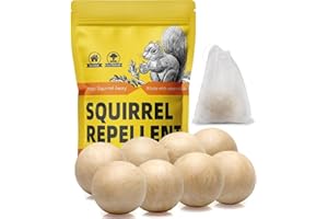 KQCWKH Squirrel Repellent Outdoor, Chipmunk Repellent, Naturally Repels Squirrels Away from Gardens/Garages/Attic/Bird Feeders, Indoor & Outdoor Squirrel Repellent, 3 Months Protection - 8P
