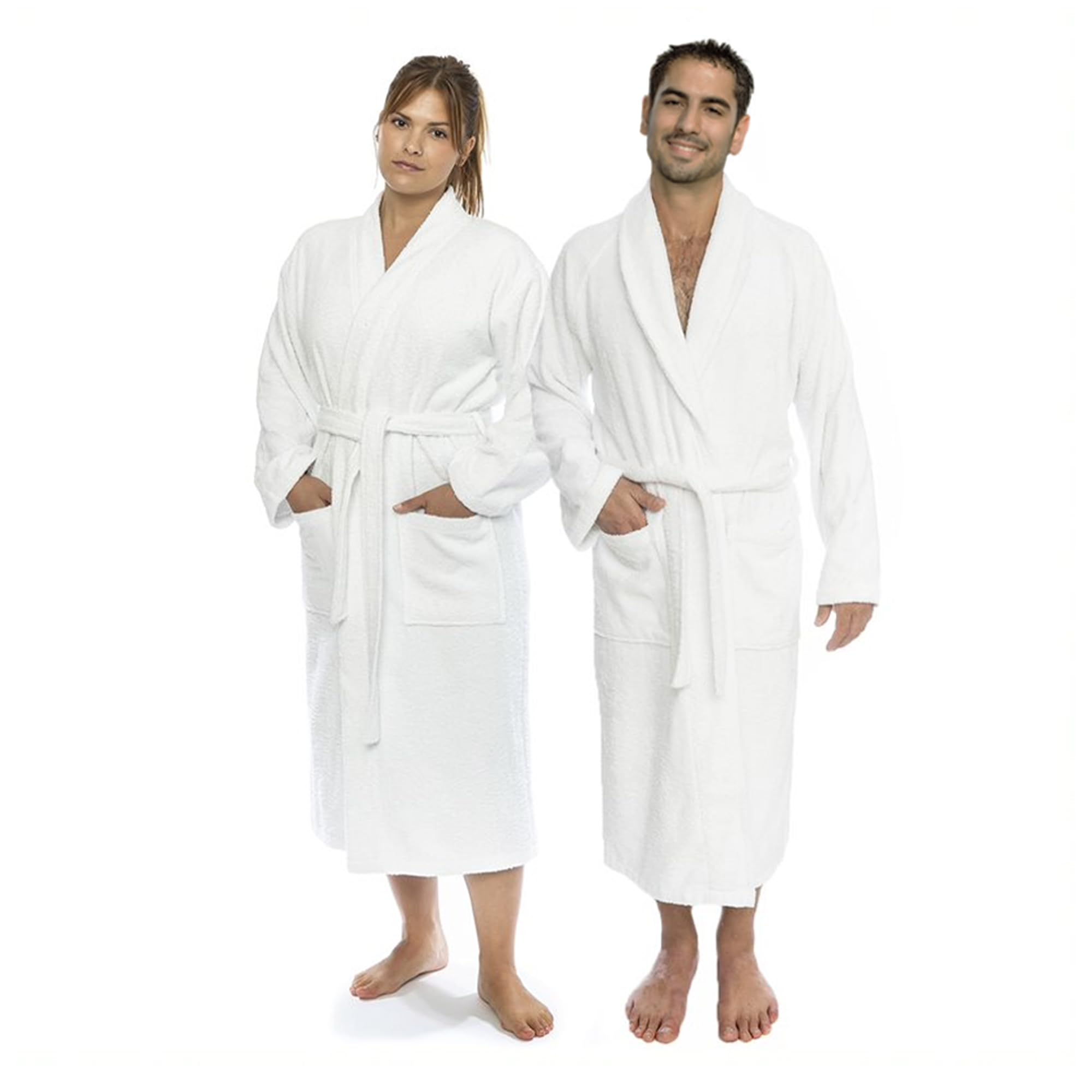 Photo 1 of ***(HEAVILY USED/ MINOR DAMAGE)***Classic Turkish Towels CTT Premium 100% Turkish Cotton Terry Cloth Bath Robe for Women & Men, Soft & Plush Long Unisex Robe