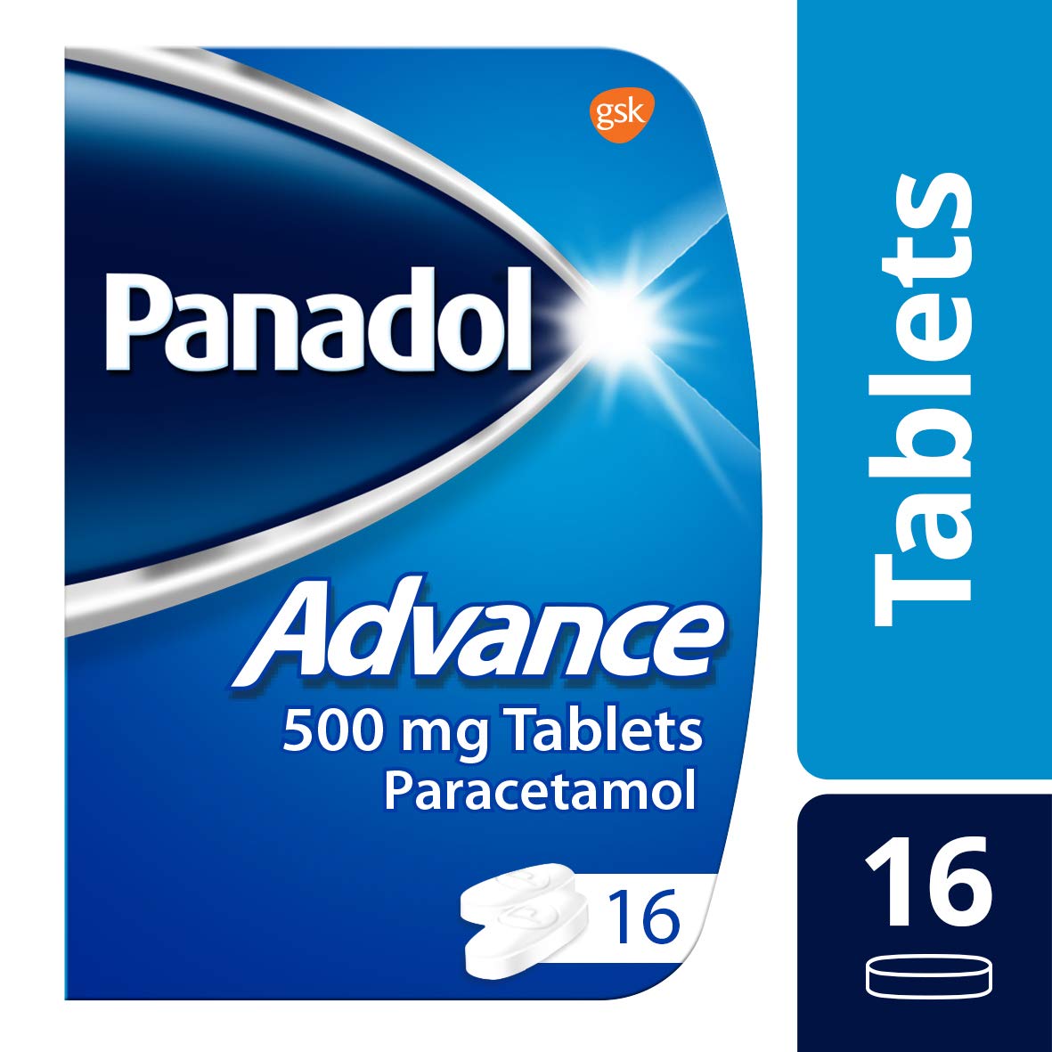 Panadol Advance Pain Relief Tablets, 500 mg Paracetamol Tablets, Pack