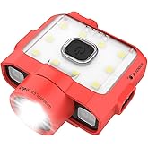 Claymore Capon 120D (Red) - Rechargeable Cap Light with Motion Sensor, Multi-Purpose Clip-On, Focus Mode for Enhanced Light Distance. 3 Lighting Modes, 380 Lumens, Dust and Waterproof.