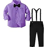 A&J DESIGN Toddler Boys Suit with Suspender Baby Wedding Dress Outfit Kids Formal Clothes Set