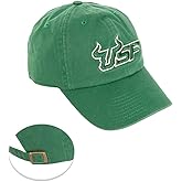 Desert Cactus University of South Florida Baseball Hat USF Bulls Brimmed Embroidered Hats Cap Adjustable Cloth Strap Adult (Style E) Green