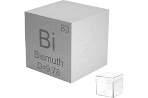 STPCTOU 10MM Bismuth Metal Cube Pub up to 99.99% Pure Periodic Table Element Engraved Density Collection Science Education Display Block Cube（Bi 0.39 Inch