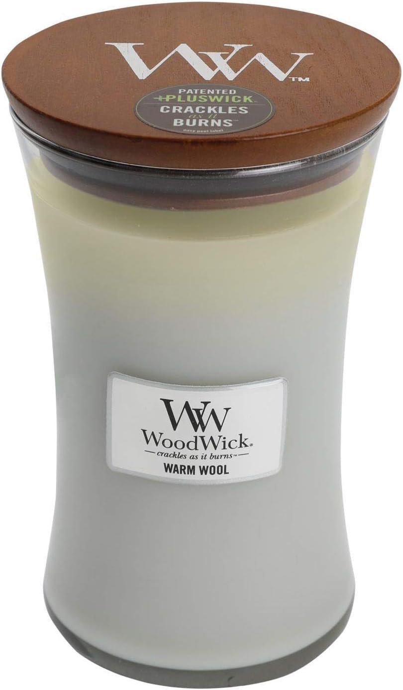Woodwick Large CandleWarm Wool, White Amazon.co.uk Kitchen & Home
