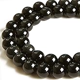 100pcs 6mm Black Obsidian Beads Natural Gemstone Beads Round Loose Beads for Crafting and Jewelry Making