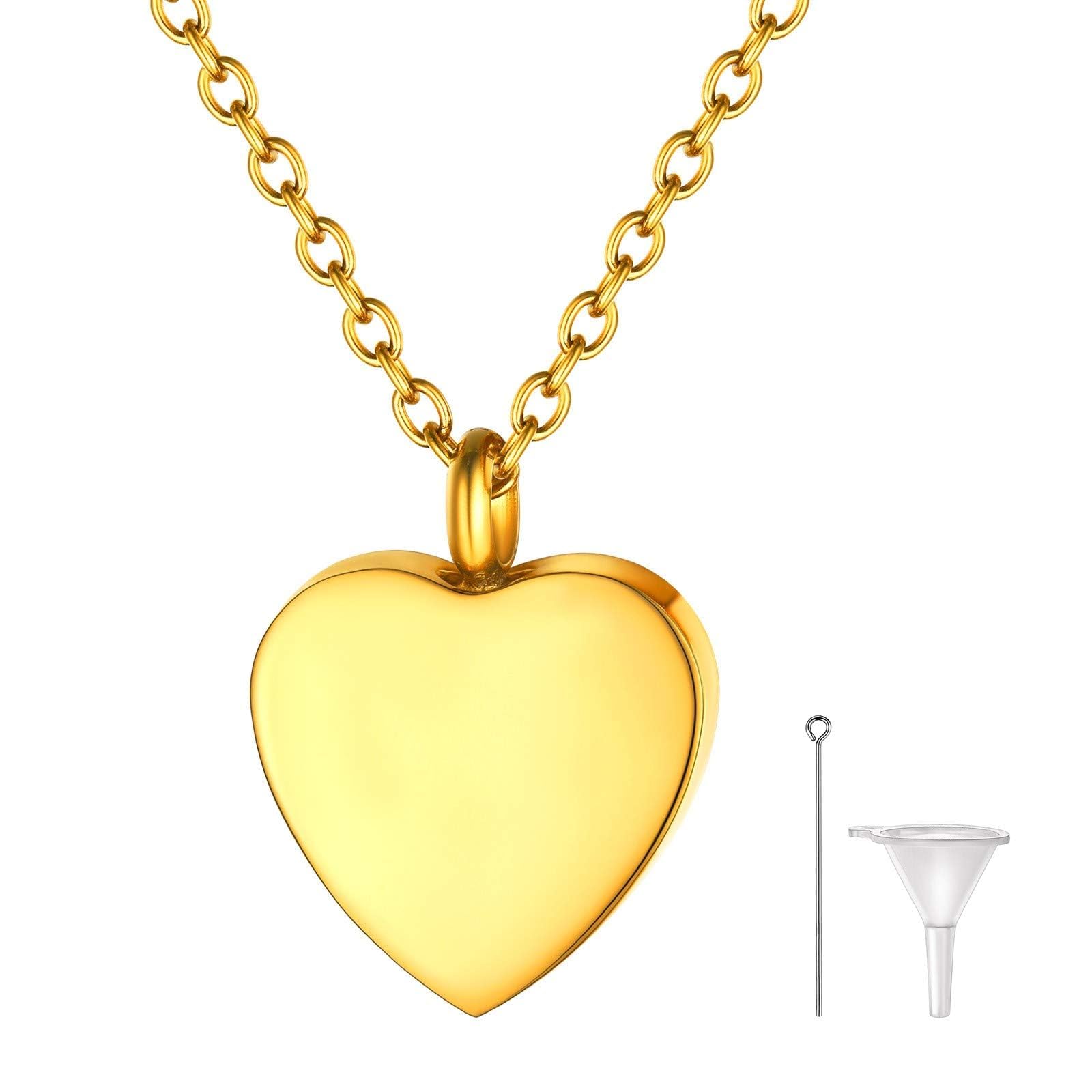 FindChic Heart Urn Necklace Ashes Jewelry Memorial Pendant Cremation Necklaces for Ashes