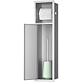 Bernkot Toilet Paper Holder, Over-Mounted Toilet Roll Holder w/Cabinet for Bathroom Remodel, 304 Stainless Steel Tissue Paper Holder with Dispenser (Brushed)