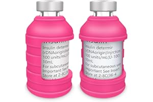 MEDMAX Insulin Via Bottle Protector Case for Diabetic, Silicone Protective Sleeve Holder for Most 10ML Insulin Vials, 2 Pack (Short Magenta)