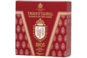 Truefitt & Hill Luxury Shaving Soap Refill for Acacia Wood Bowl - 1805 - Hydrating, Rich Lather for a Closer, Smoother Shave, Gentle on Sensitive Skin, Perfect for Refills - 3.3 oz