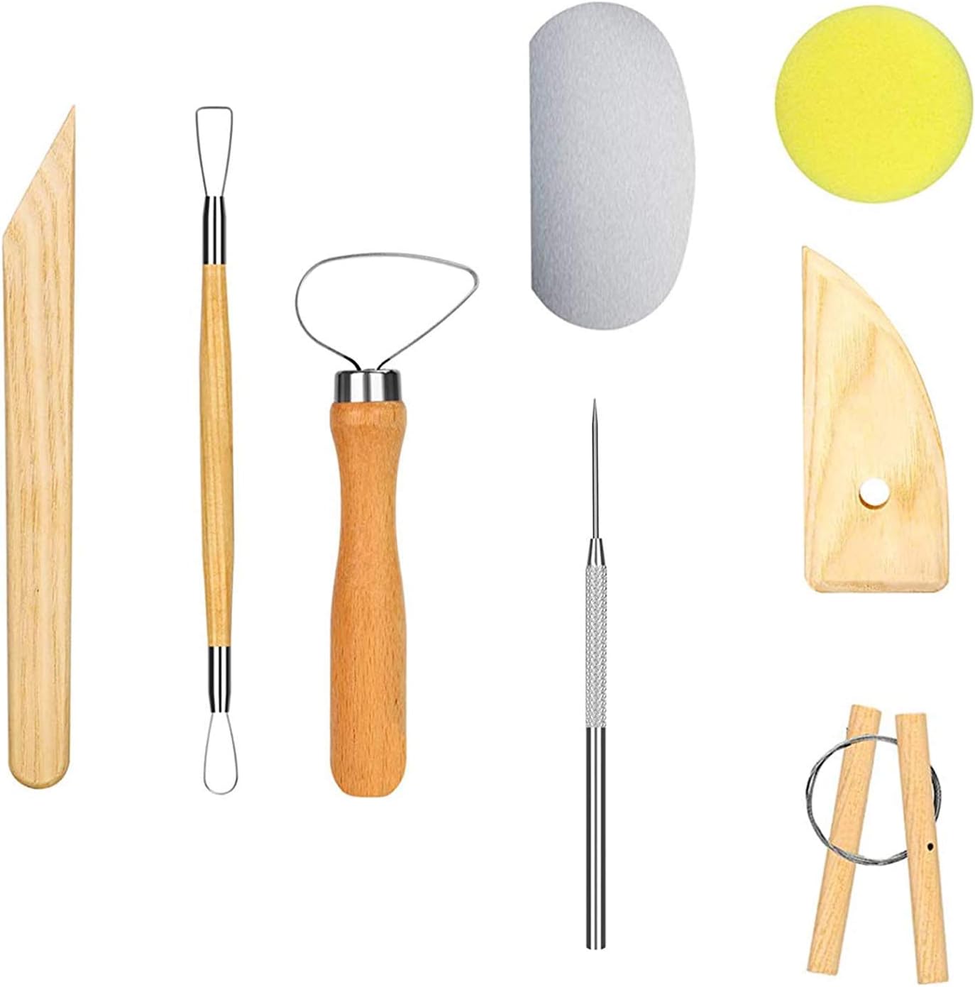2 Pack Pottery Tools and Clay Sculpting Tool Set, Clay Tools for The Pottery Beginner (16 Pieces)