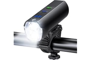 YBLNTEK Bike Headlight, 5000mAh Rechargeable Bike Front Light for Night Riding, Waterproof Front Bicycle Lights, 5 Modes, 360