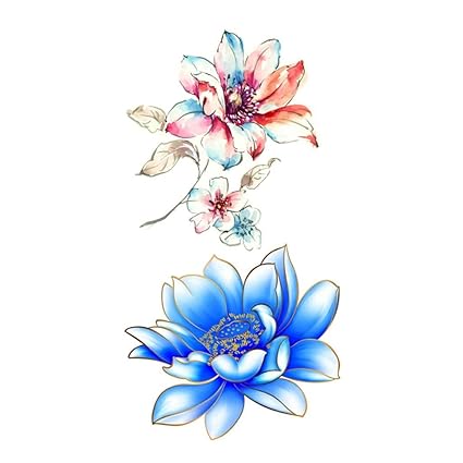 Squarex Autocollants Tatouage Fleurs De Lotus Autocollants