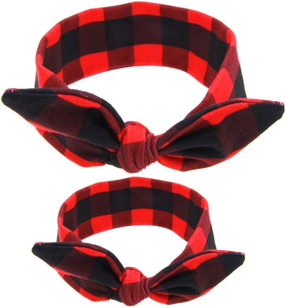 SoulQ 6 Sets Mommy and Me Headbands Hair Band Bow Knot Headbands Baby Hair Accessories Turban Baby Matching Head wrap Set, Style a, S - Image 5