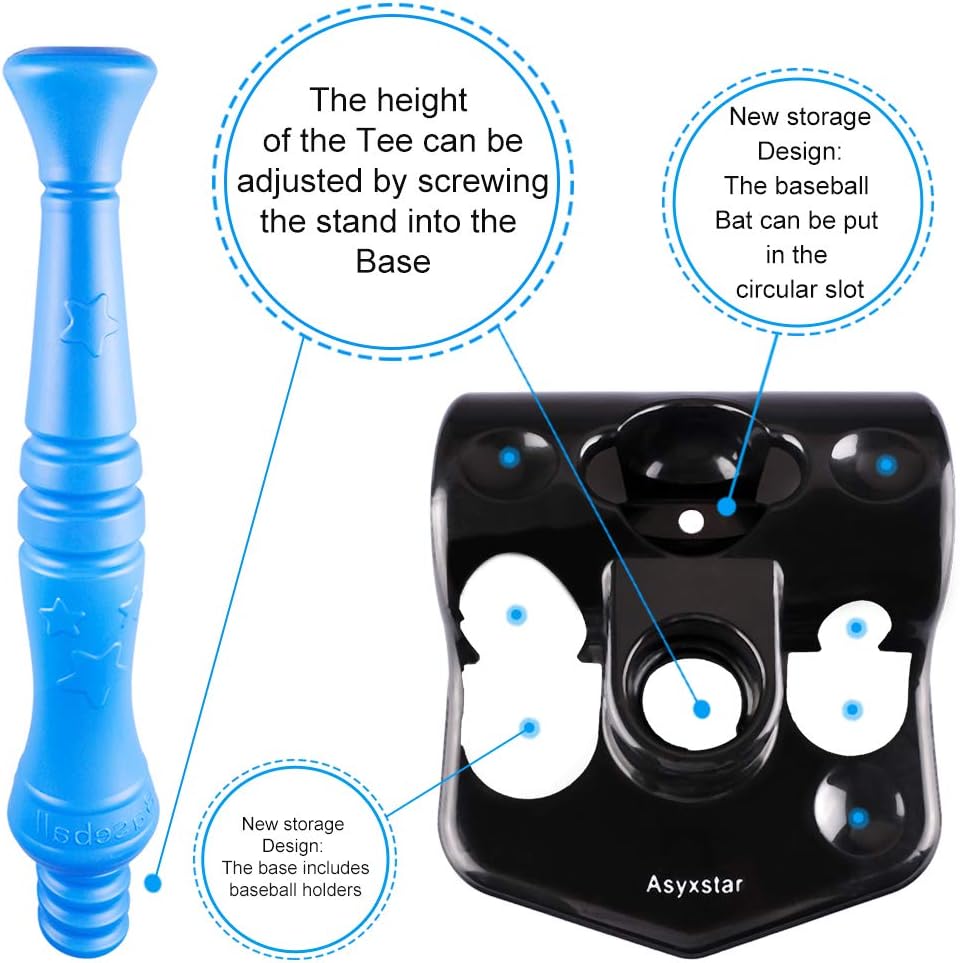 Asyxstar T-Ball Set for Toddlers, Kids, Baseball Tee Ball Set Outdoor Toys for Toddlers Age: Toys & Games