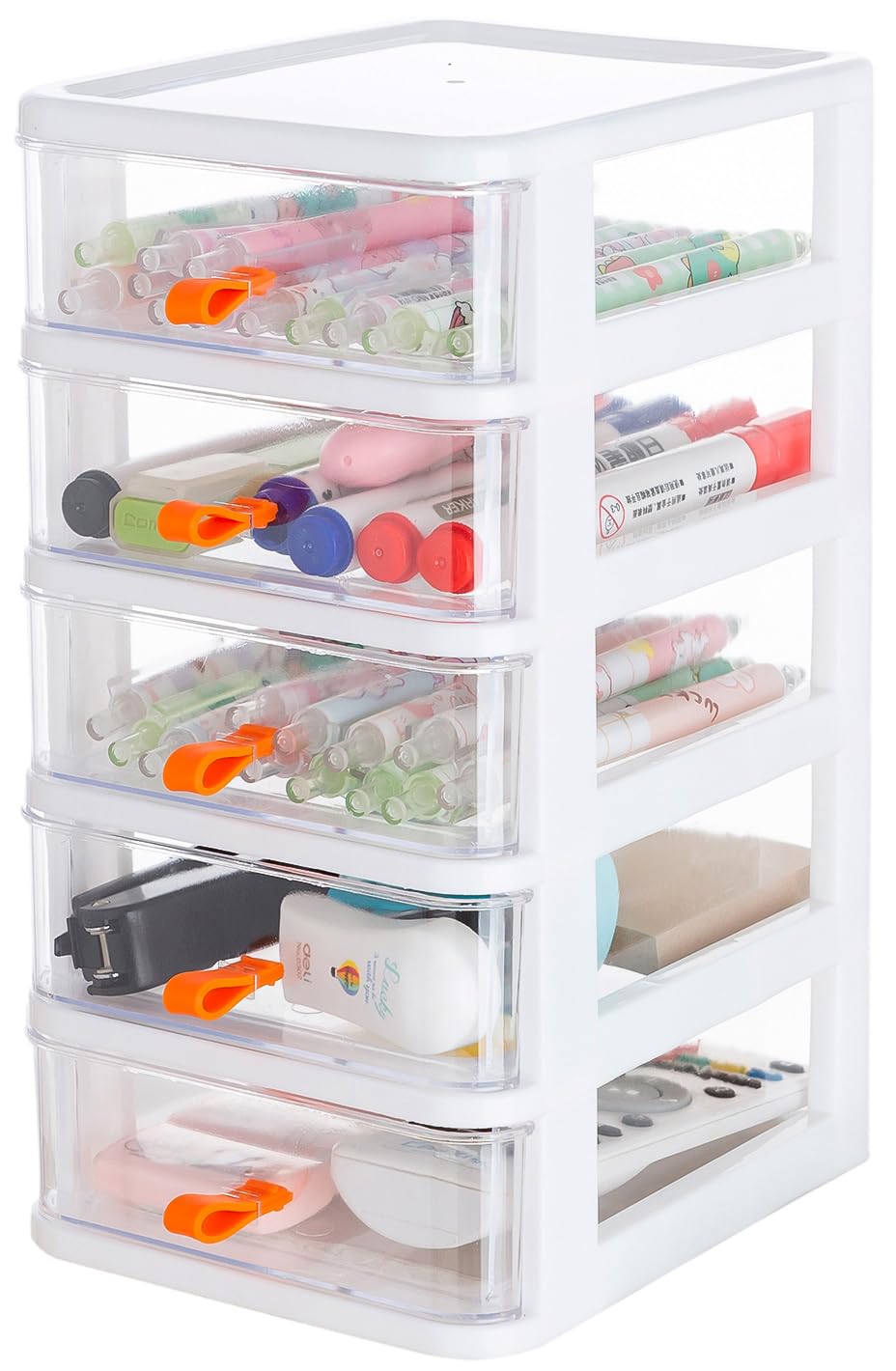Storage 5 Drawers Stackable Gagee 5 Drawer Mini Stackable Storage Drawers,Plastic Dressers with Drawers for Arts and Crafts ...