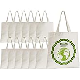 Xuniea Sublimation Polyester Tote Blank Canvas Book Bag Resuable Grocery Cloth Bags 15'' x 16'' for DIY Craft Decor