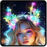JEWEKY Light Up Mermaid Hair Clips LED Sparkly Seashell Rave Hair Accessories for Women(Colorful)