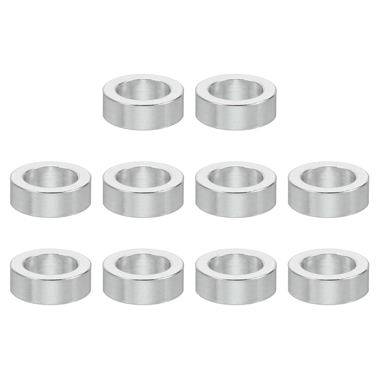 PATIKIL M5 Aluminum Spacers, 10 Pcs Metal Spacer Aluminum 5.2mm ID x 8mm OD x 3mm L Aluminum Spacer Screw Standoff Round for 1/5inch or M5 Screw Bolts