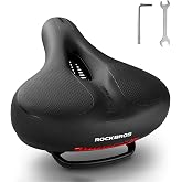 ROCKBROS Bike Seat Cushion Soft Wide Bicycle Seat for Peloton, Road | Waterproof Exercise Ergonomic Bike Saddle for Men Women Dual Shock Absorbing Ball Memory Foam Handle for Easy Transport